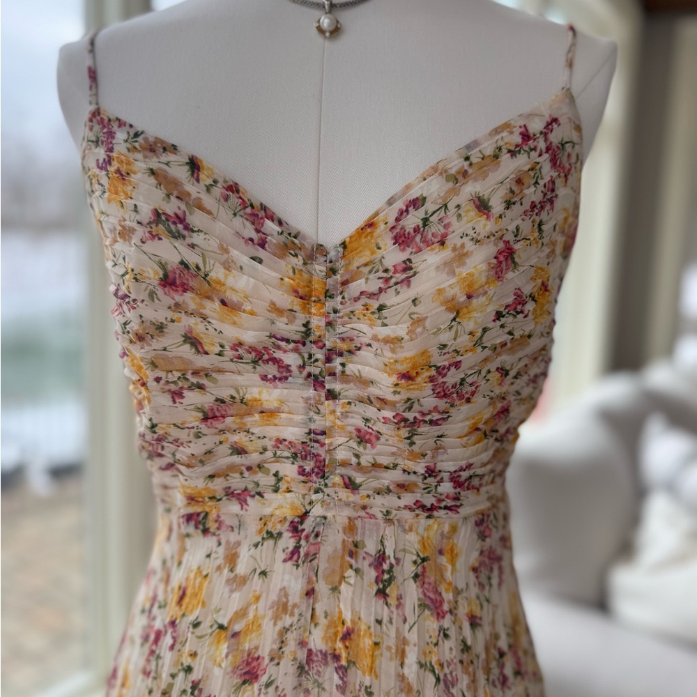Pink Ruched Tiered Maxi Dress for Prom - Picture 2 of 5